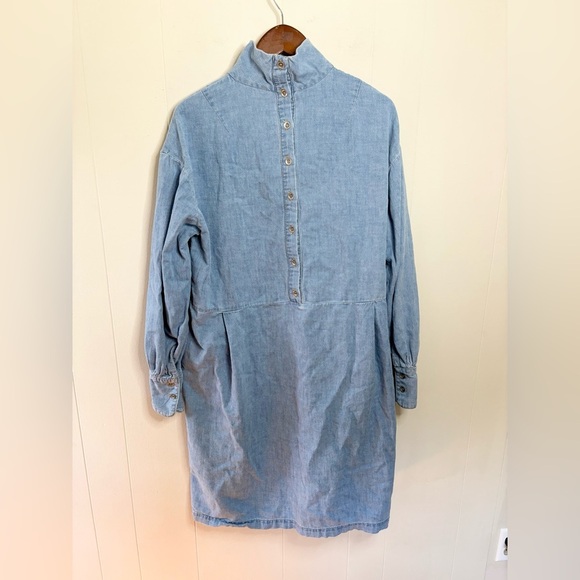 Rachel Comey mock neck long sleeve denim chambray midi dress size 4 - Picture 6 of 8